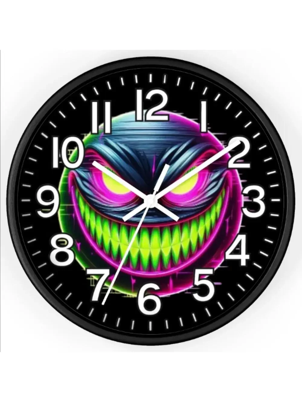 Psychedelic Glow In The Dark :-) Happy Face Glow In The Dark Wall Clock New!